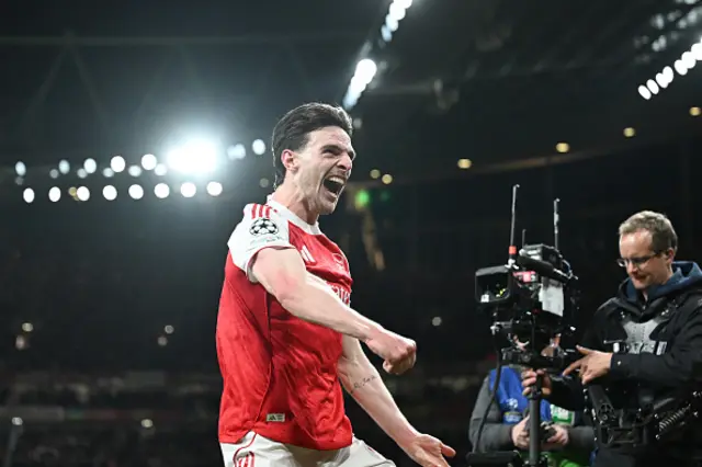 Declan Rice of Arsenal celebrates
