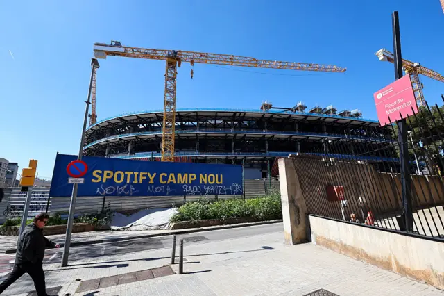 Camp Nou under construction
