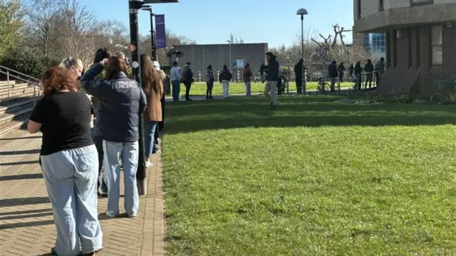 Students queue up at the University of Kent