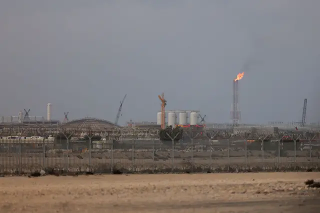 Qatar Energy's operating facilities on March 3, 2026 in Ras Laffan Industrial City, Qatar