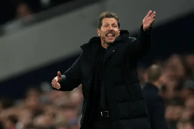 Atletico Madrid's Argentine coach Diego Simeone gestures