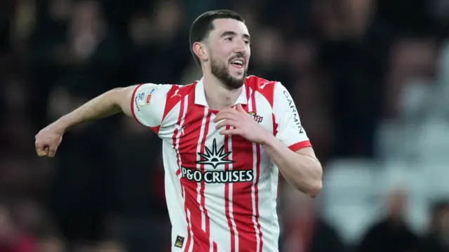 Finn Azaz celebrates scoring against Norwich