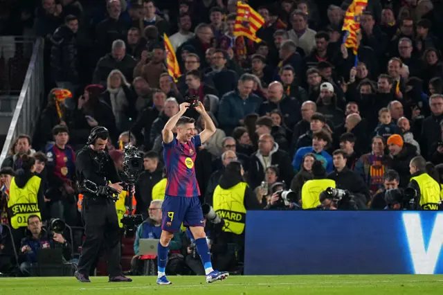 Robert Lewandowski celebrates