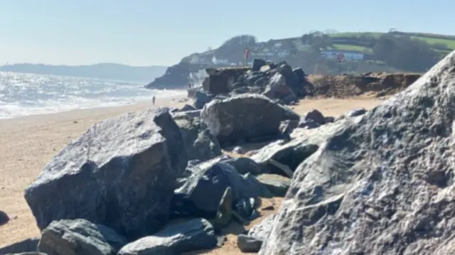 A view of rocks at Torcross.
