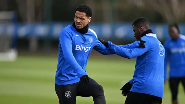 Levi Colwill in Chelsea training