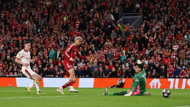 Hugo Ekitike scores for Liverpool