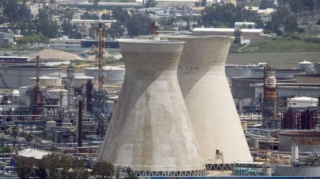 A general view shows an oil refinery, in Israel's third city of Haifa on April 20, 2015.