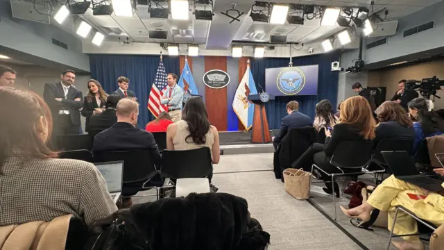 Pentagon briefing room ahead of press conference