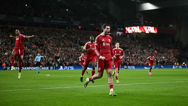 Dominik Szoboszlai celebrates