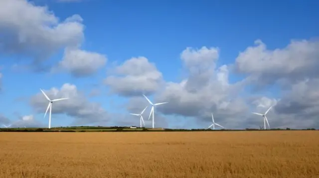 A wind farm in Cornwall