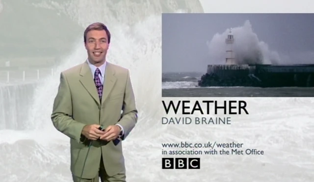 Weather broadcast by David Braine in 2000