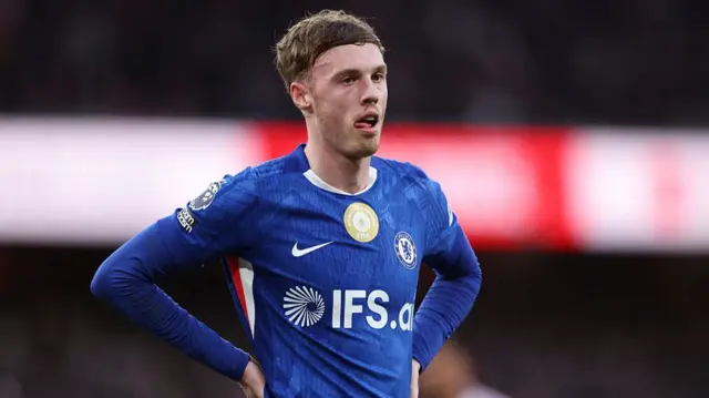 Cole Palmer of Chelsea reacts during the Premier League match between Arsenal and Chelsea