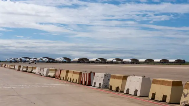 Images of the Eurofighter hangars at the Moron Air Base in southern Spain