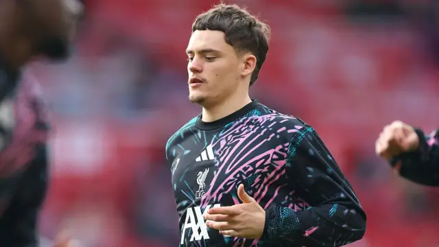 Florian Wirtz of Liverpool looks on during the warm up