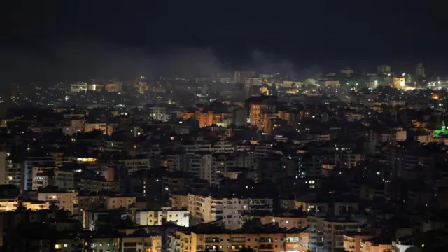 Smoke rises after Israeli strikes in Beirut's southern suburbs, Lebanon