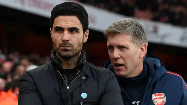 Mikel Arteta, Arsenal Head Coach with his Assistant Steve Round