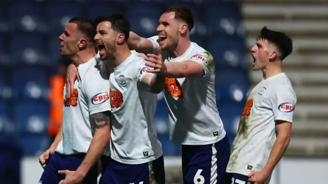 Preston players celebrate