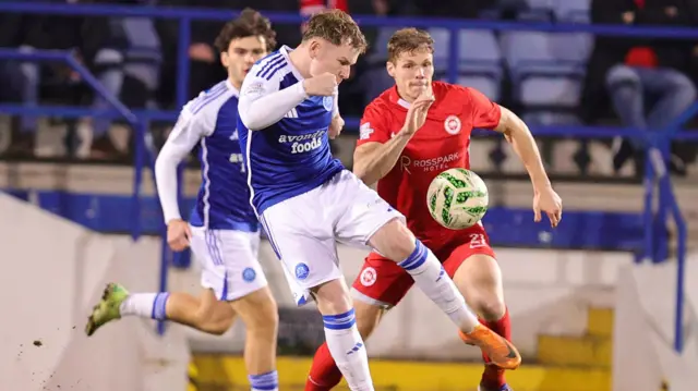 Action from Glenavon v Larne