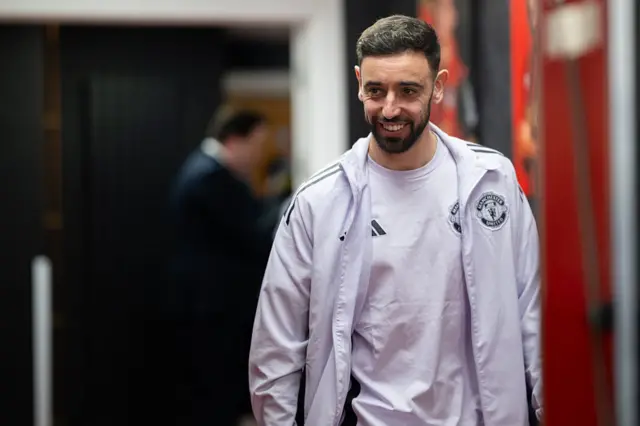 Bruno Fernandes arrives at Vitality Stadium