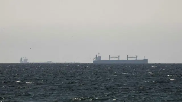 A cargo ship in the Gulf, near the Strait of Hormuz