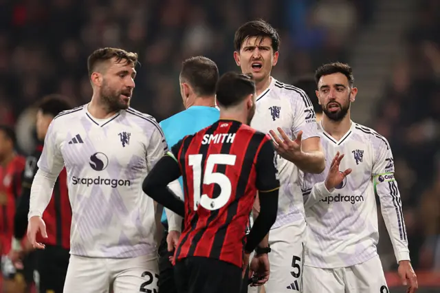 Harry Maguire of Manchester United reacts