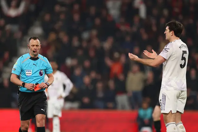 Harry Maguire receives red card