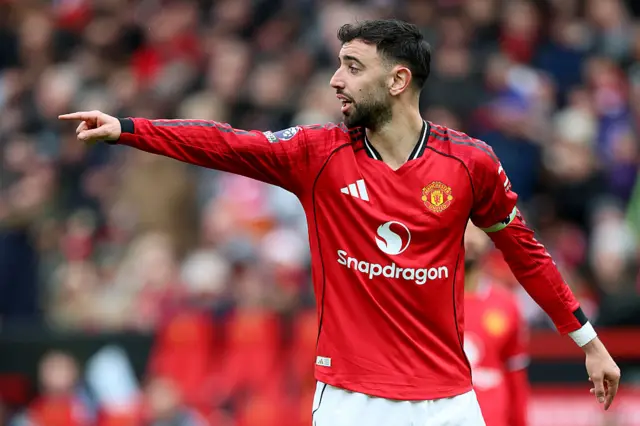 Bruno Fernandes playing for Man Utd