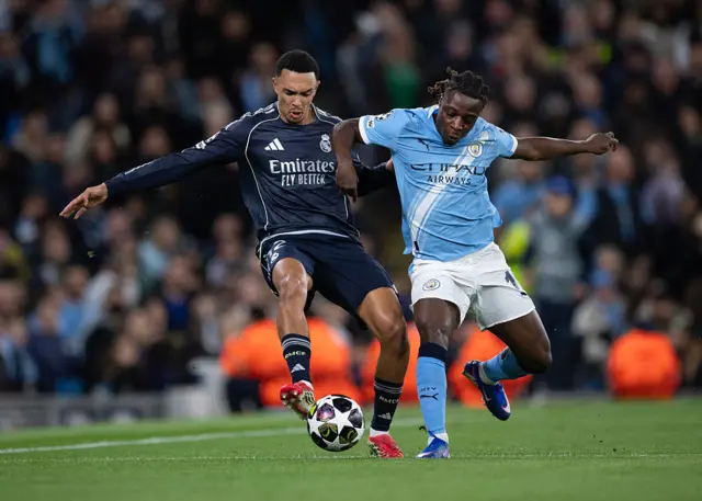 Trent Alexander-Arnold playing for Real Madrid against Manchester City