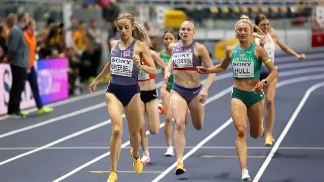 Georgia Hunter Bell crosses the line