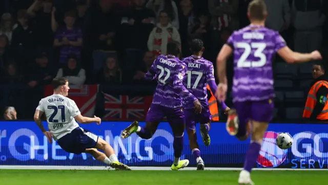 Alfie Devine equalises for Preston