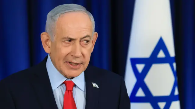 Israeli Prime Minister Benjamin Netanyahu speaks during a press conference in Jerusalem.