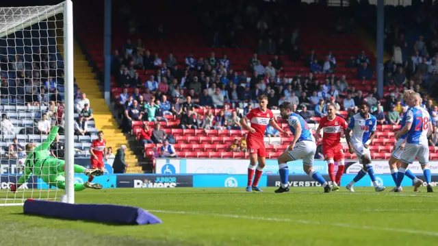 Blackburn goalkeeper Balazs Toth makes a save against Middlesbrough
