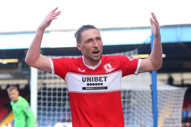 Middlesbrough's Luke Ayling reacts after missing a chance