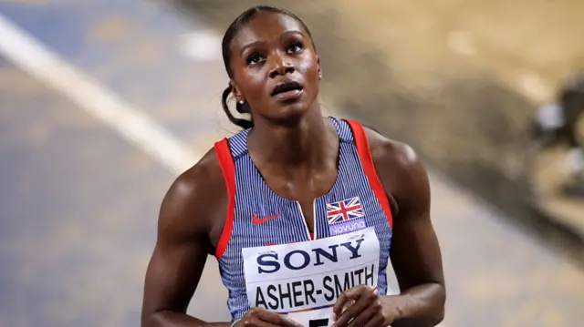 Dina Asher-Smith reacts