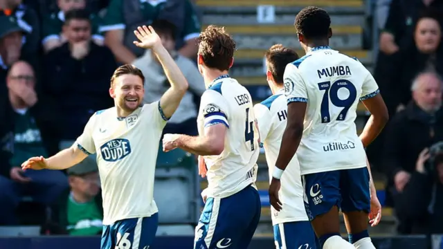 Huddersfield celebrate a goal