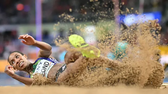 Thea Lafond competes in the women's triple jump final