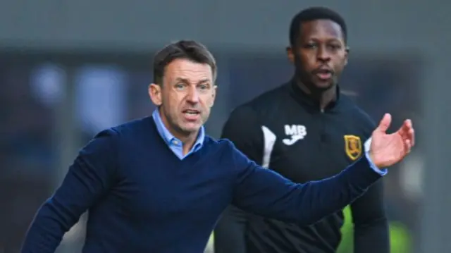 Kilmarnock manager Neil McCann and Livingston counterpart Marvin Bartley