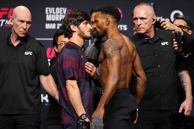 Movsar Evloev and Lerone Murphy face-off