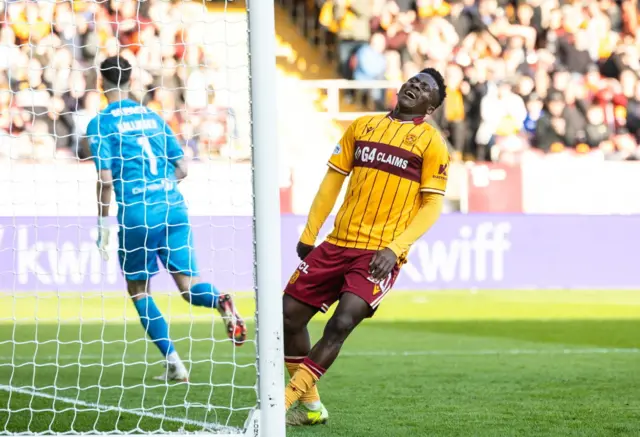 Motherwell's Ibrahim Said looks frustrated