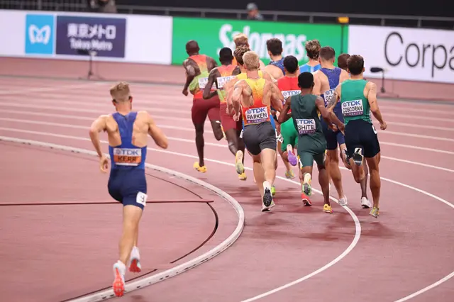 Josh Kerr suffers an injury in the world 1500m final