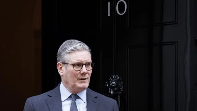 Keir Starmer pictured on Downing Street this week