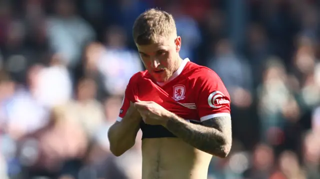 Riley McGree of Middlesbrough dejected