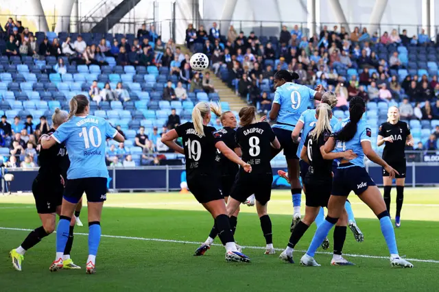 Shaw heads her second goal of the first half