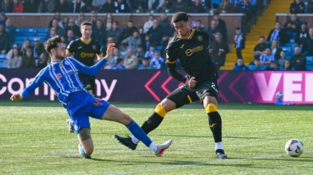 Joe Hugill scores for Kilmarnock against Livingston