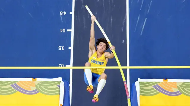 Armand Duplantis of Sweden competes