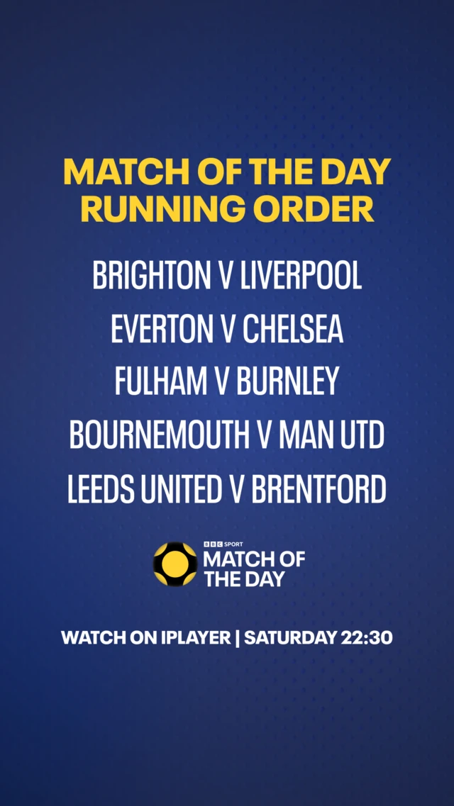 MOTD running order