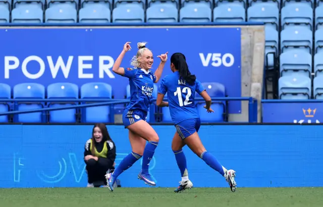 Alisha Lehmann of Leicester City celebrates