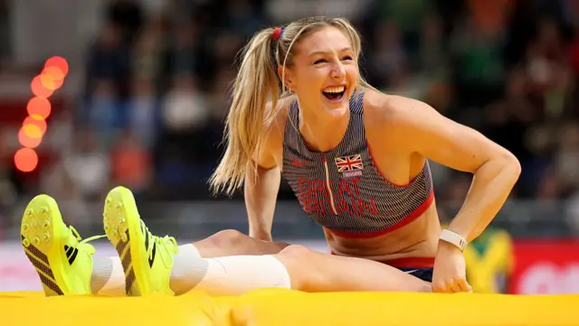 Molly Caudery of Team Great Britain reacts