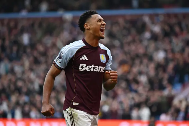 Ollie Watkins of Aston Villa celebrates