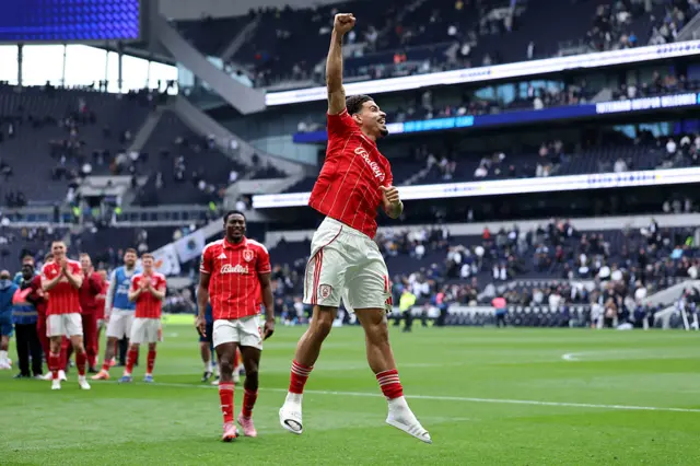Morgan Gibbs-White of Nottingham Forest celebrates